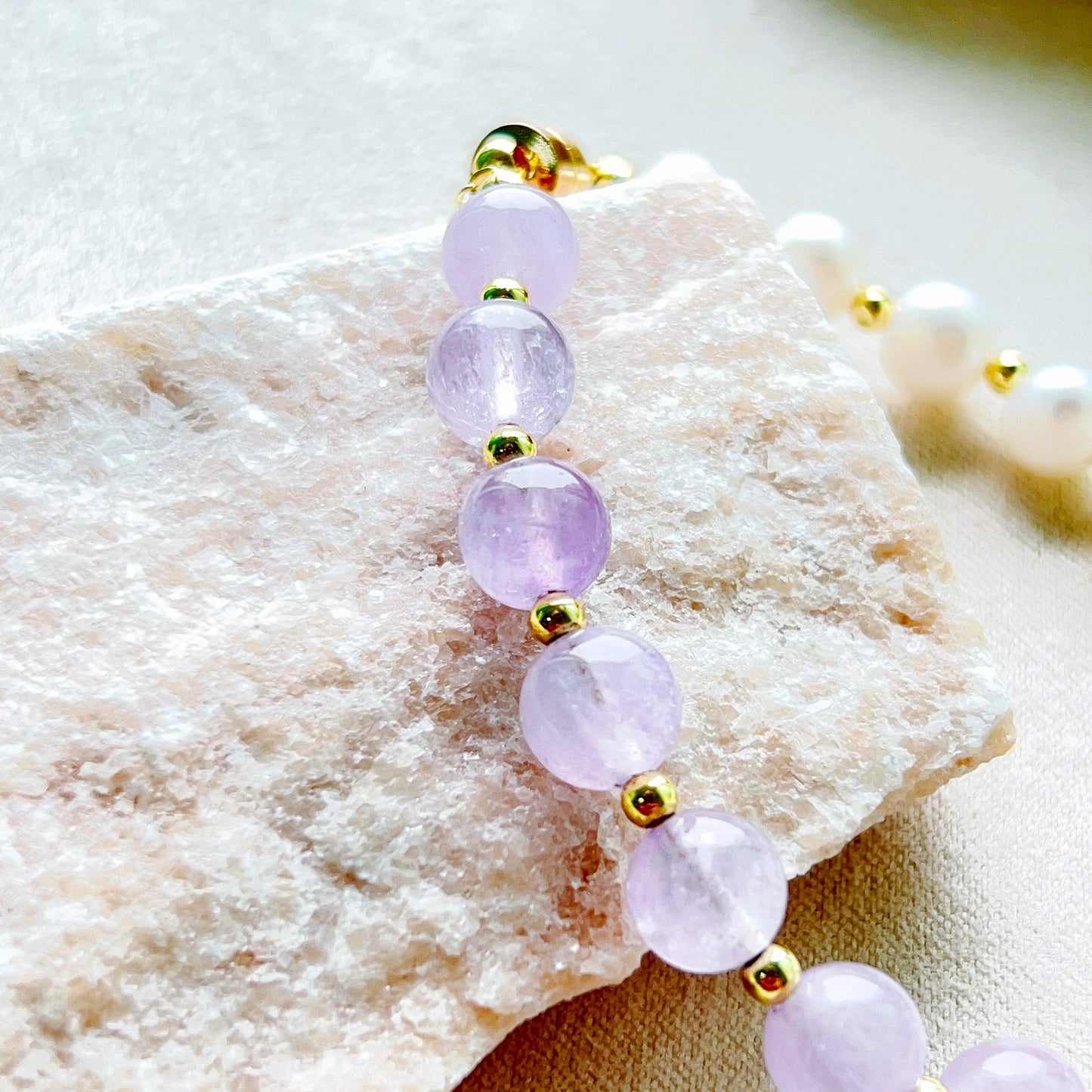 Amethyst & Freshwater Pearl Balance Bracelet