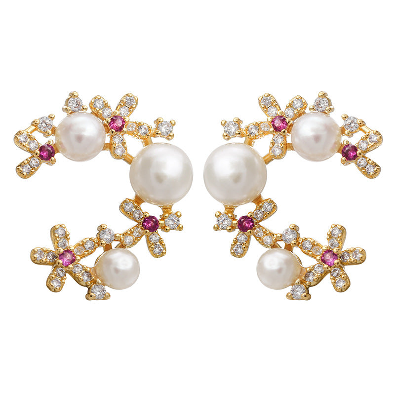 Genuine Akoya Pearl Antlers Earrings