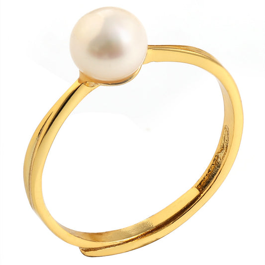 Genuine Freshwater Pearl Full Moon Ring