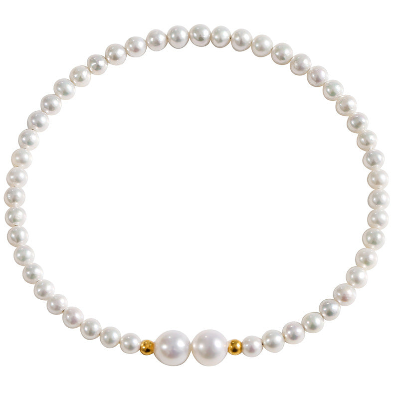 Solid 18K Gold Genuine Freshwater AAAA Pearl Peace Bracelet