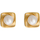 Genuine Freshwater Pearl Block Vortex Earrings