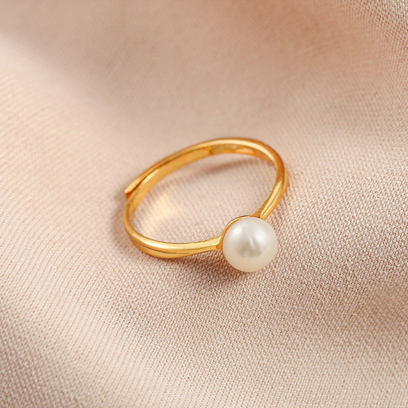 Genuine Freshwater Pearl Full Moon Ring