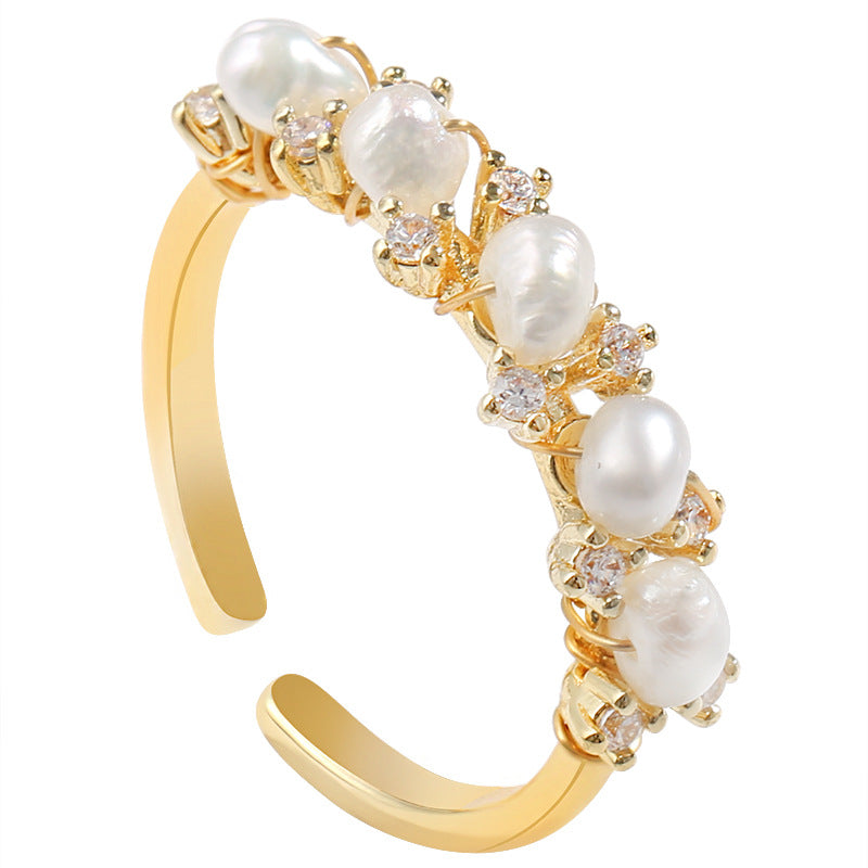 Genuine Freshwater Pearl Goddess Crown Ring