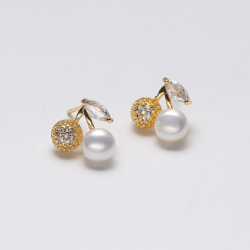 Genuine Freshwater Pearl Solid S925 Petrichor Earrings