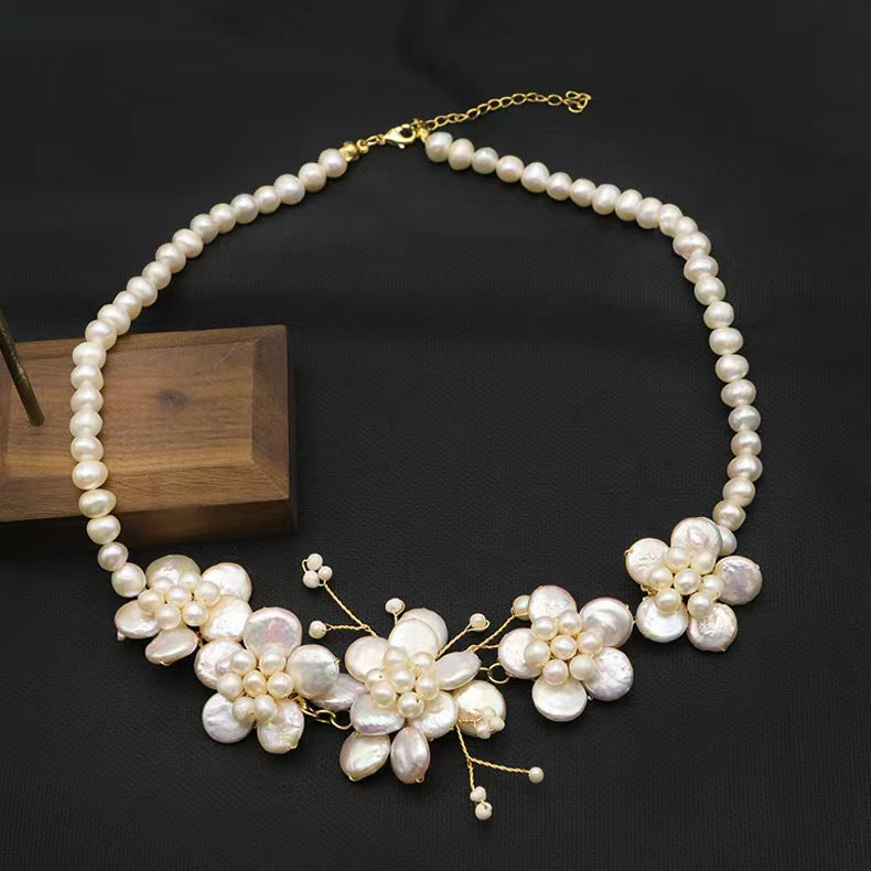 Genuine Freshwater Pearl Holy Flower Angel Necklace