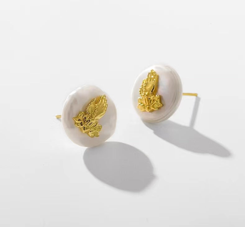 Genuine Baroque Pearl Midas Touch Earrings