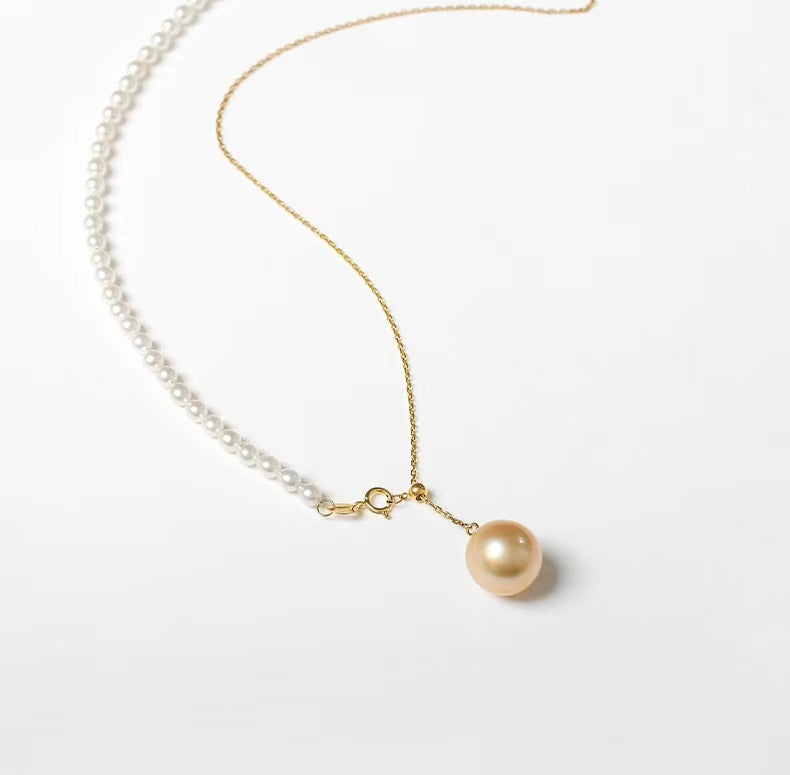 Genuine Golden South Sea Pearl Acton Necklace