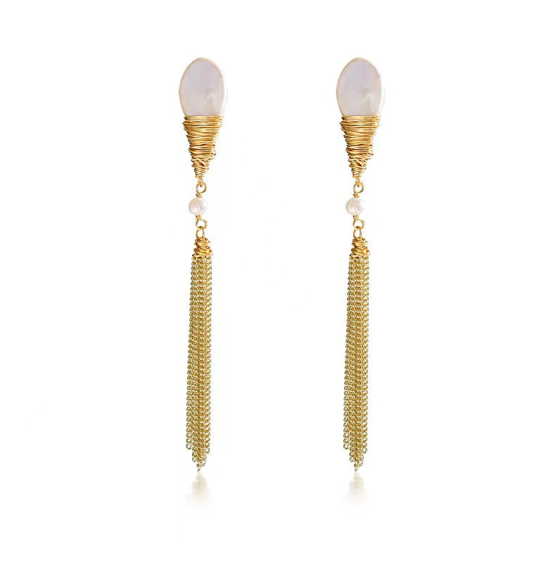 Genuine Baroque Pearl Cleopatra Earrings