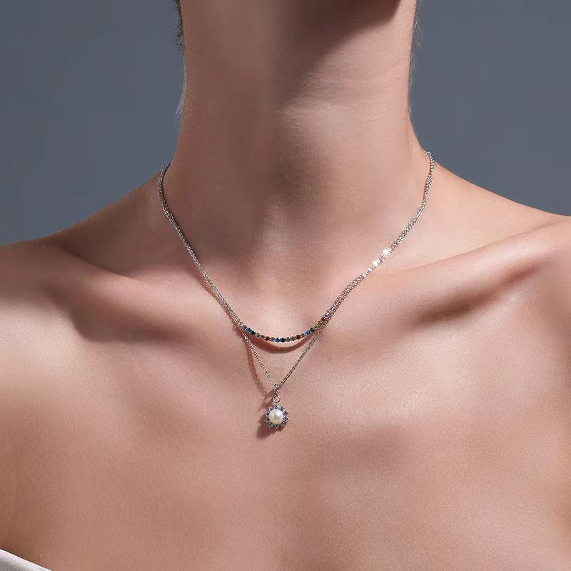 Genuine Freshwater Pearl Rainbow Bridge Necklace