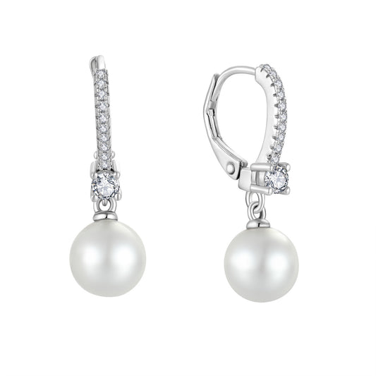 Genuine Freshwater Pearl Diamond Wisper Earrings
