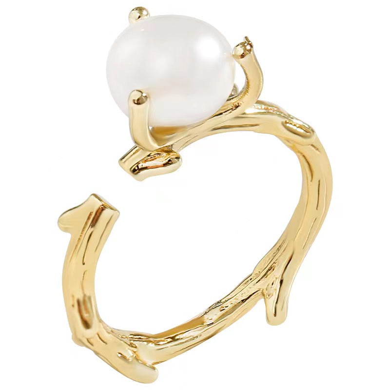 Genuine Freshwater Pearl Vine Ring