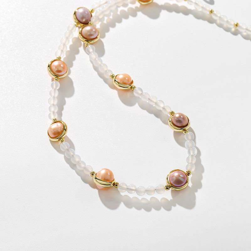 Genuine Freshwater Pearl Saturn Necklace