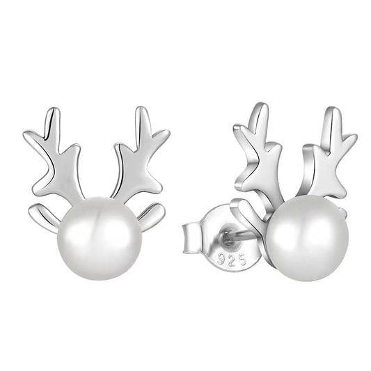 Genuine Freshwater Pearl Deer Earrings