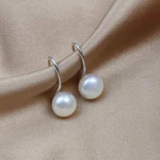 Brass Plated with 18K Gold Genuine Freshwater Pearl Virginal Earrings