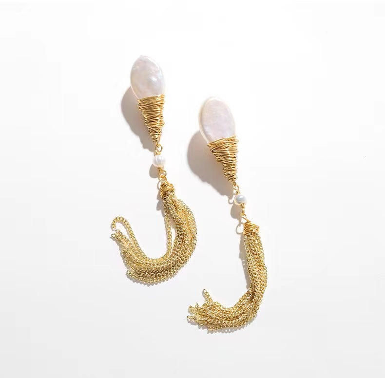 Genuine Baroque Pearl Cleopatra Earrings