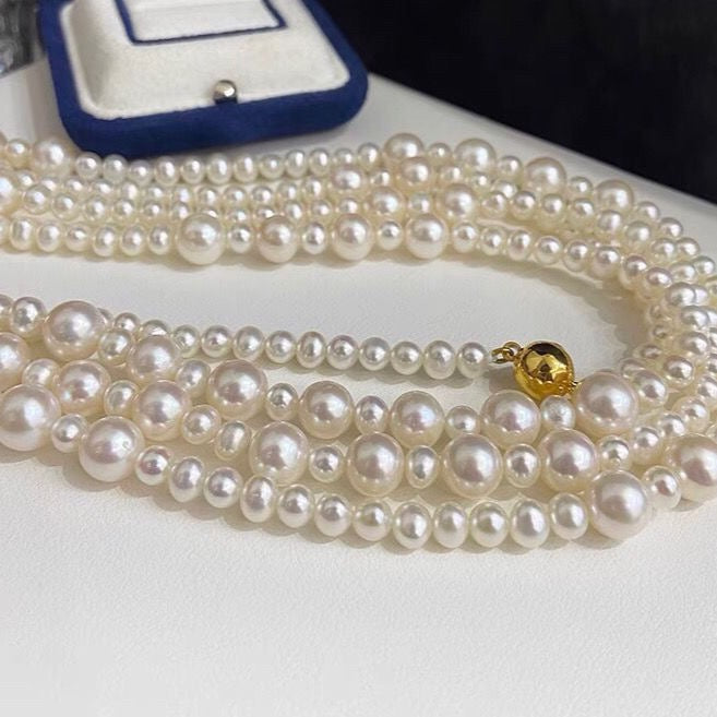 Electroplating 18K Gold Genuine Freshwater Pearl Pallas Necklace