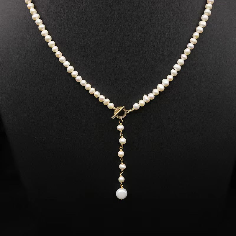 Genuine Freshwater Pearl Éblouissant Elf Tail Necklace