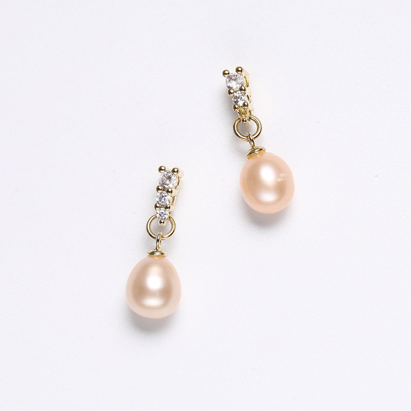 Genuine Freshwater Pearl Solid S925 Silver Delicacy Earrings