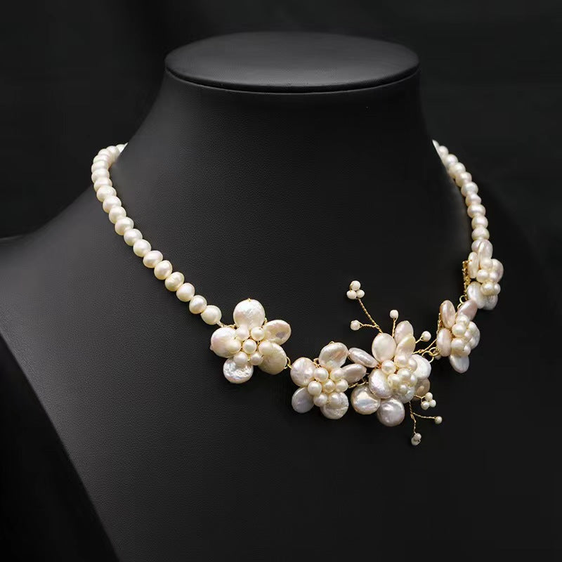 Genuine Freshwater Pearl Holy Flower Angel Necklace