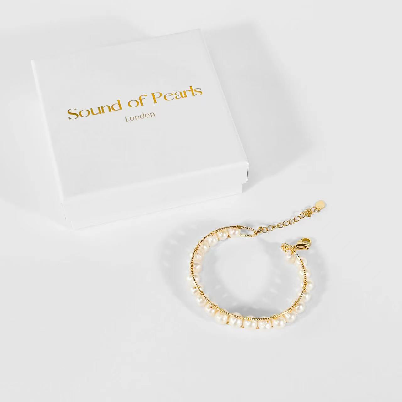 Genuine Freshwater Pearl Golden Divine Halo Bracelet