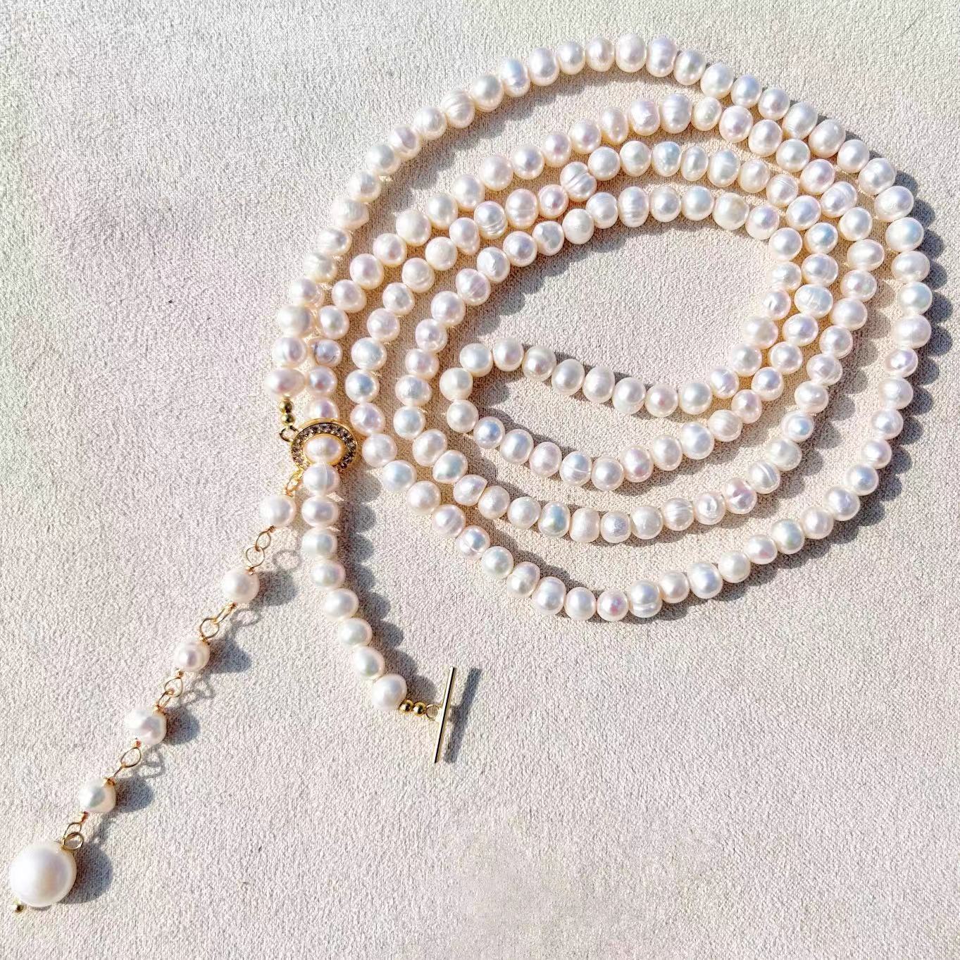 Genuine Freshwater Pearl Éblouissant Elf Tail Necklace