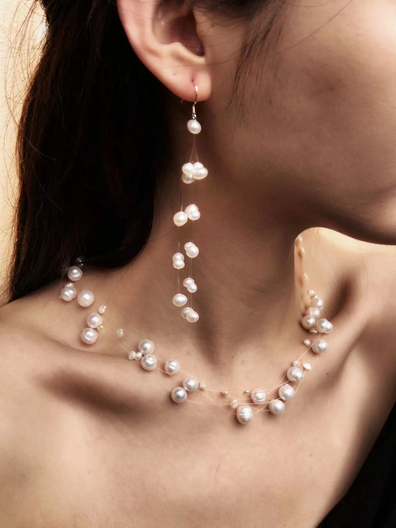 Genuine Freshwater Baroque Pearl Scintilla Set