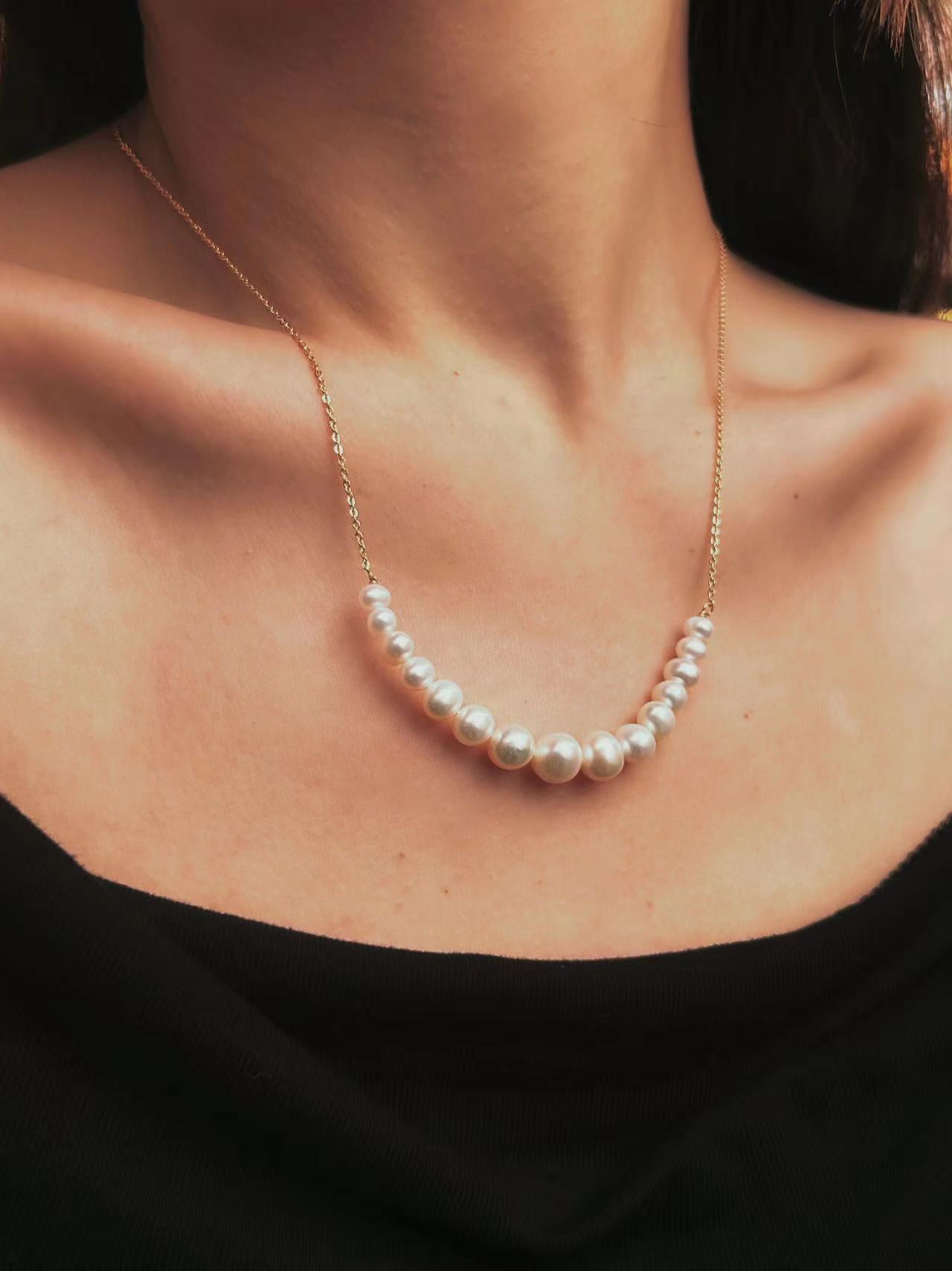 Genuine Freshwater Baroque Pearl Wafture Bridge Necklace