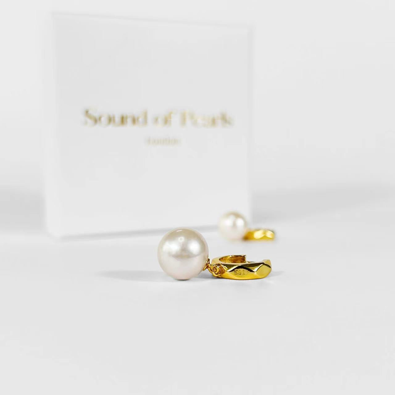 Genuine Freshwater Baroque Pearl Golden Halo Earrings