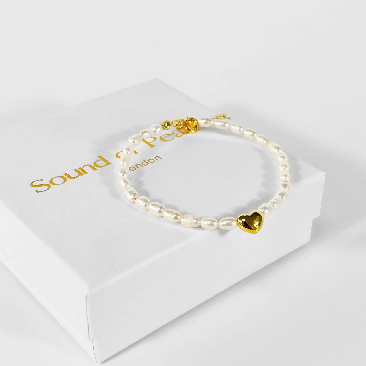 Genuine Freshwater Pearl Solid S925 Silver Love Heart Bracelet