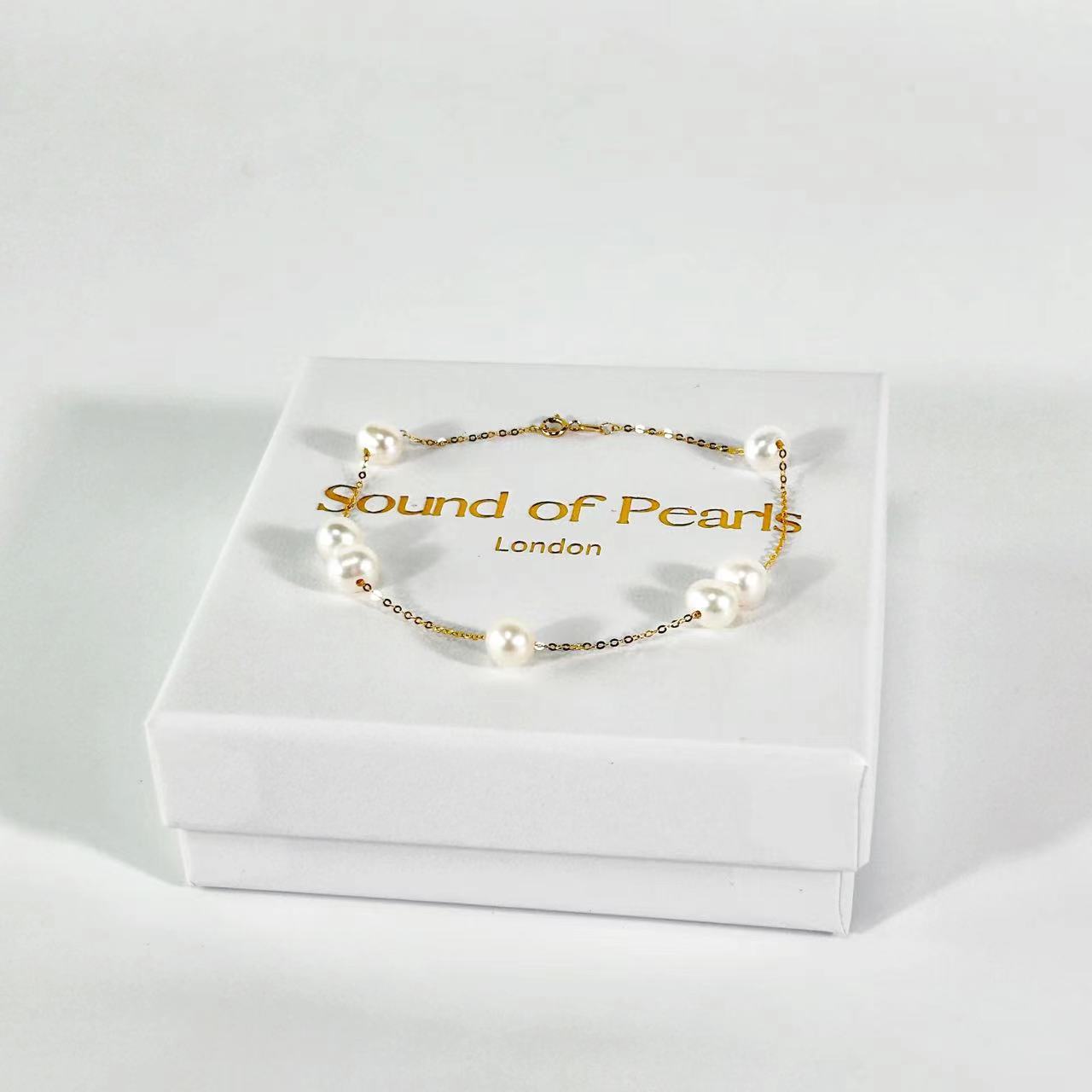 Solid 18K Gold Genuine Freshwater Ocean Princess Bracelet