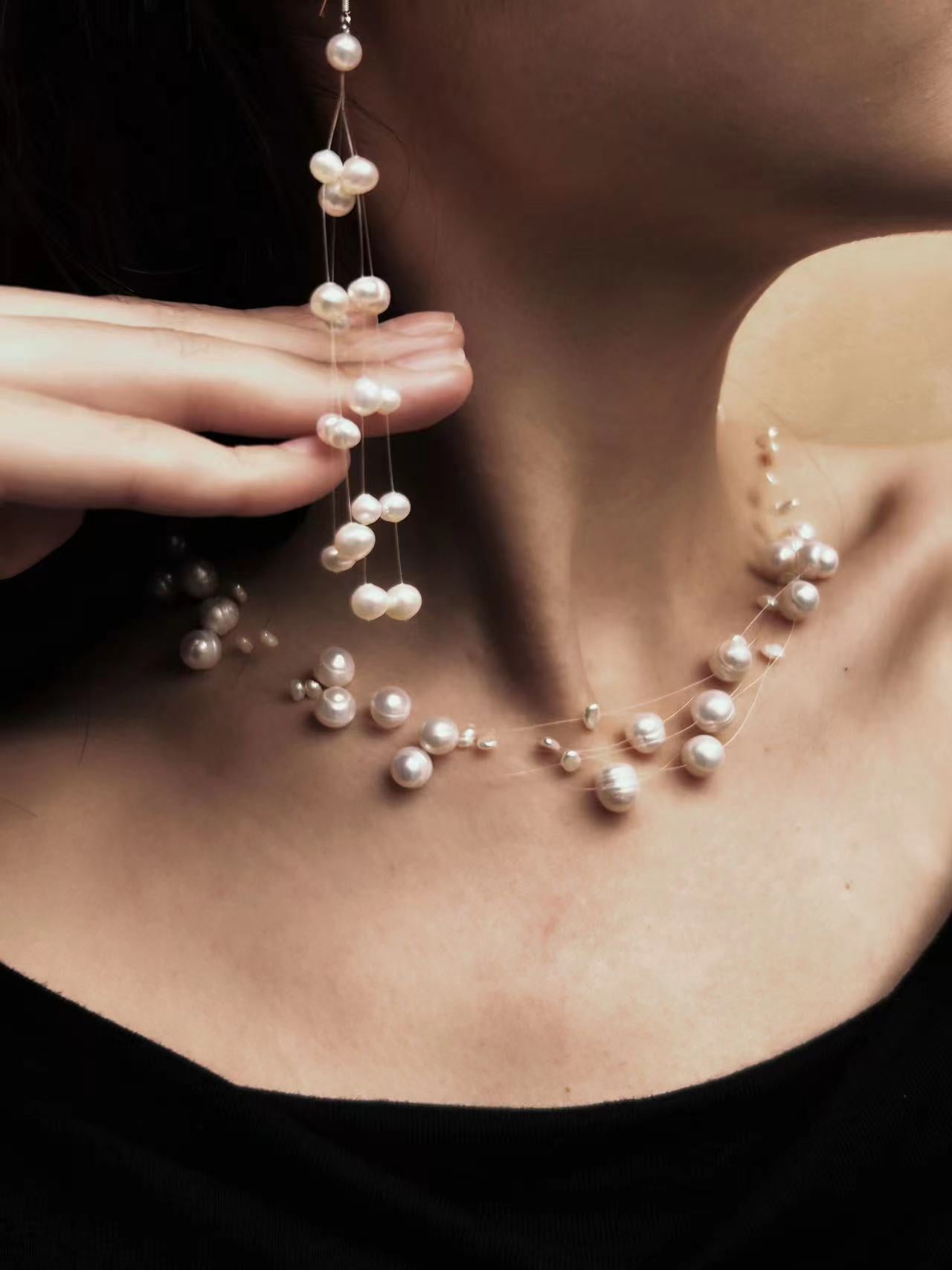 Genuine Freshwater Baroque Pearl Scintilla Set