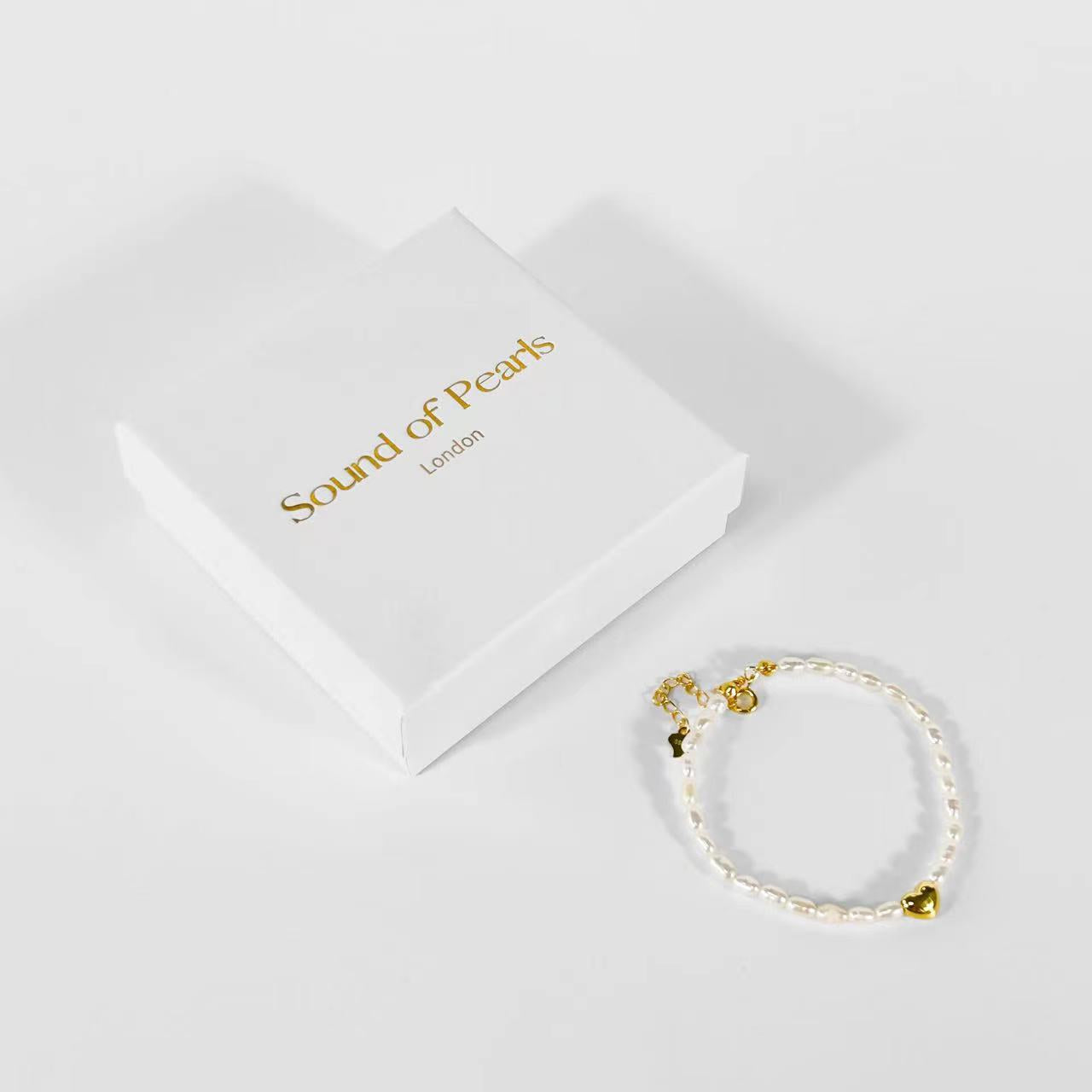 Genuine Freshwater Pearl Solid S925 Silver Love Heart Bracelet