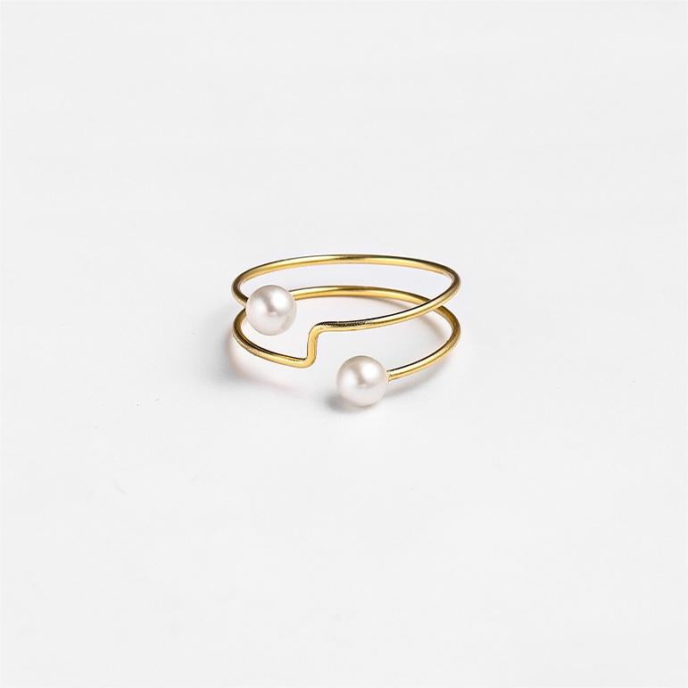 Genuine Freshwater Pearl Maze Ring