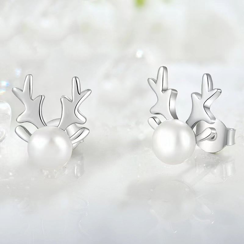 Genuine Freshwater Pearl Deer Earrings