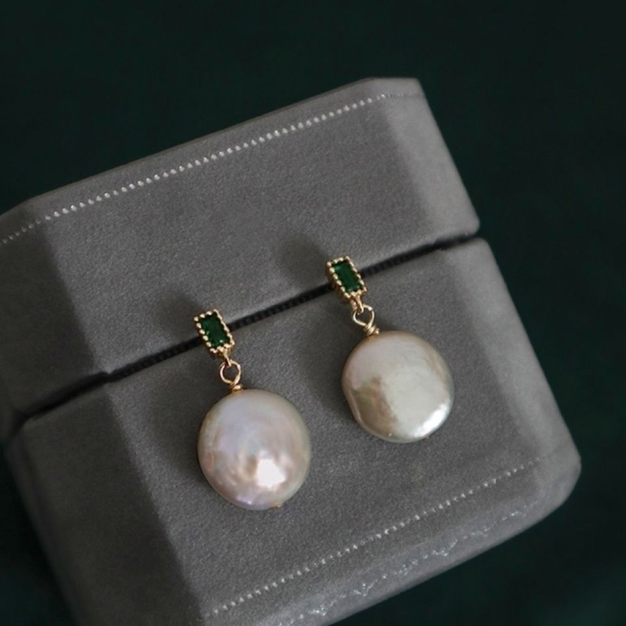 Electroplating 18K Gold Genuine Baroque Pearl Enid Earrings