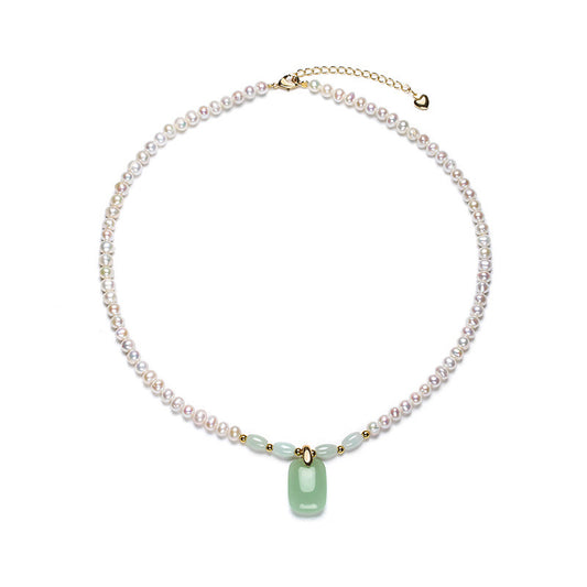 Genuine Freshwater Pearl Jade necklace