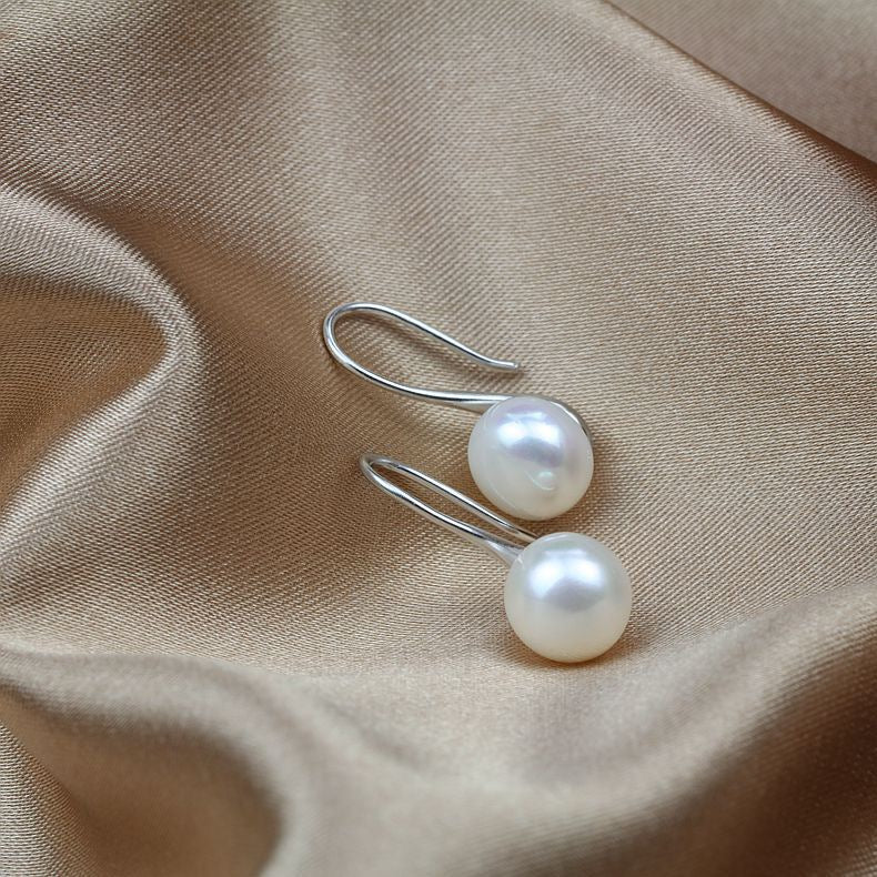 Brass Plated with 18K Gold Genuine Freshwater Pearl Virginal Earrings