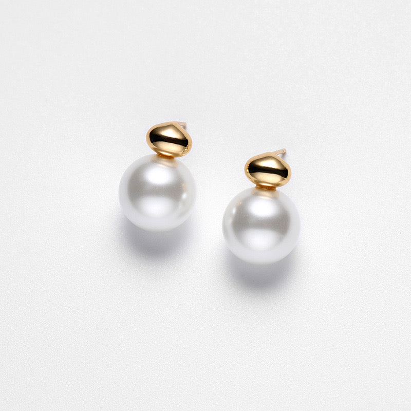 Genuine Freshwater Pearl Solid S925 Silver New Light Bulb Earrings