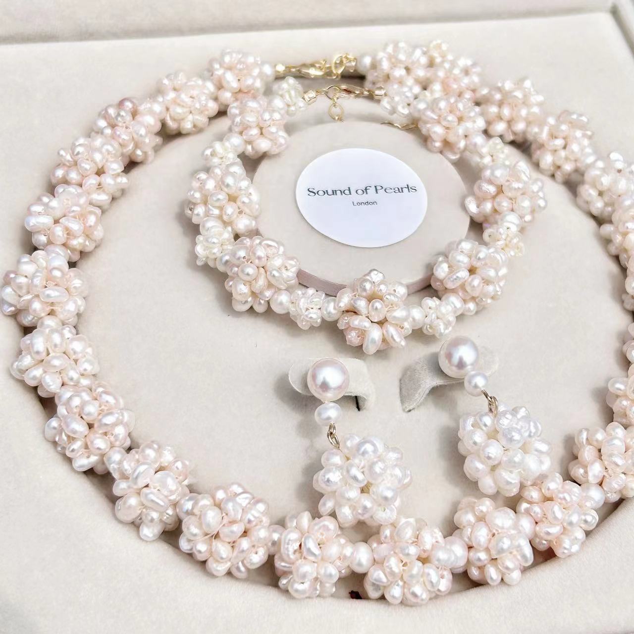 Genuine Freshwater Baroque Pearl Kew Garden Set