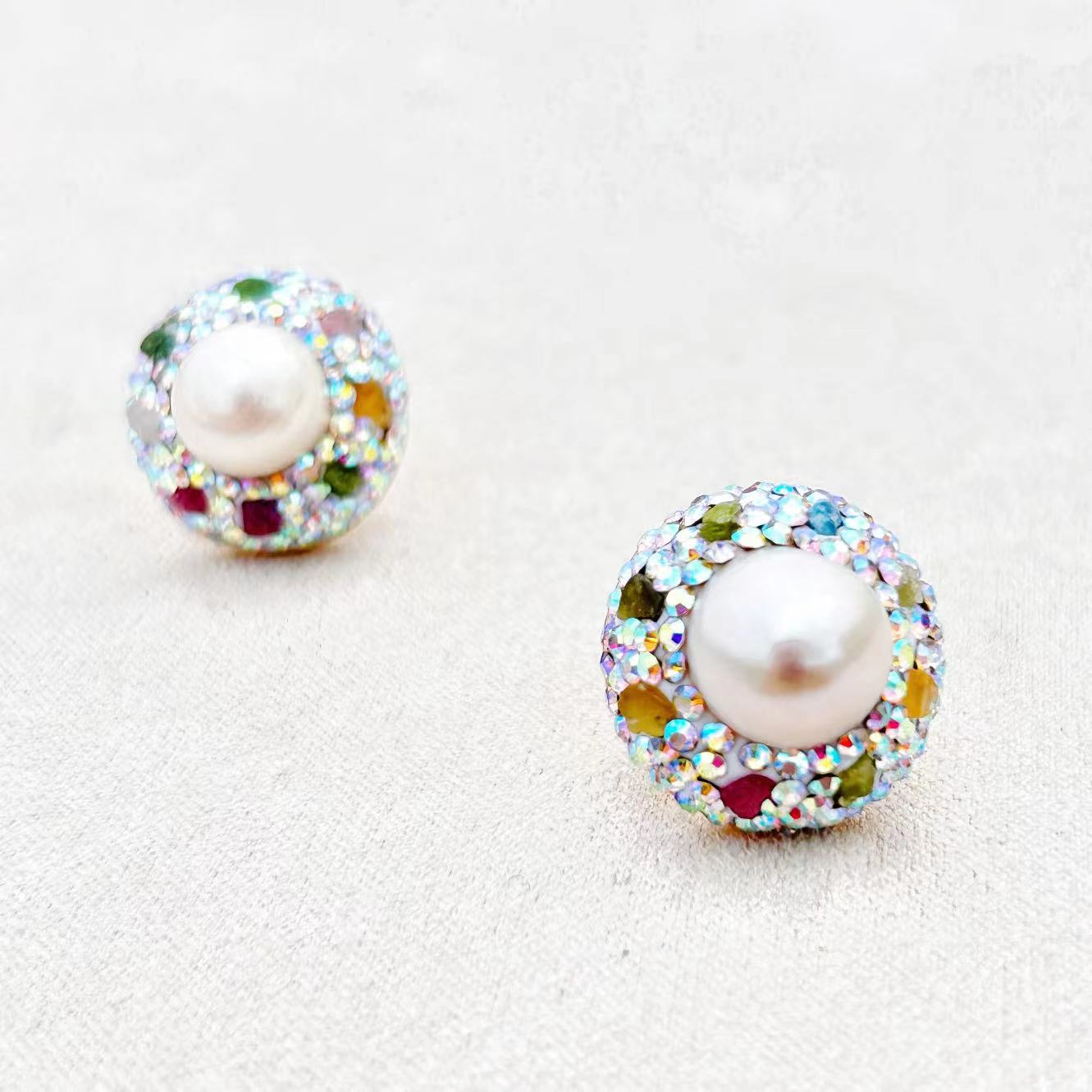 Genuine Baroque Pearl & Natural Tourmaline Connerton Earrings