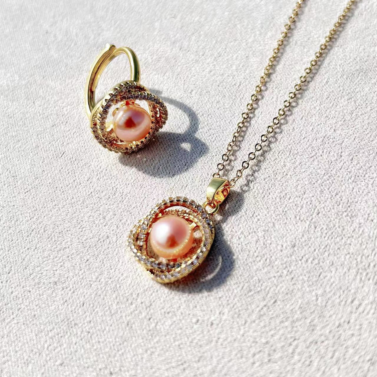 Genuine Freshwater Baroque Pearl Sunrise Set