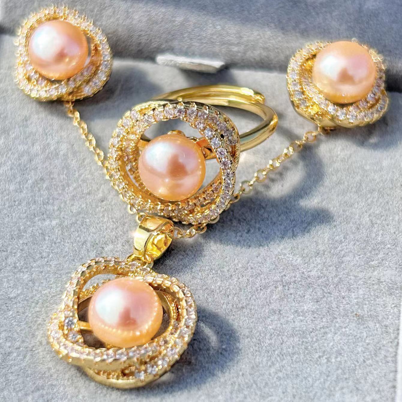 Genuine Freshwater Baroque Pearl Sunrise Set