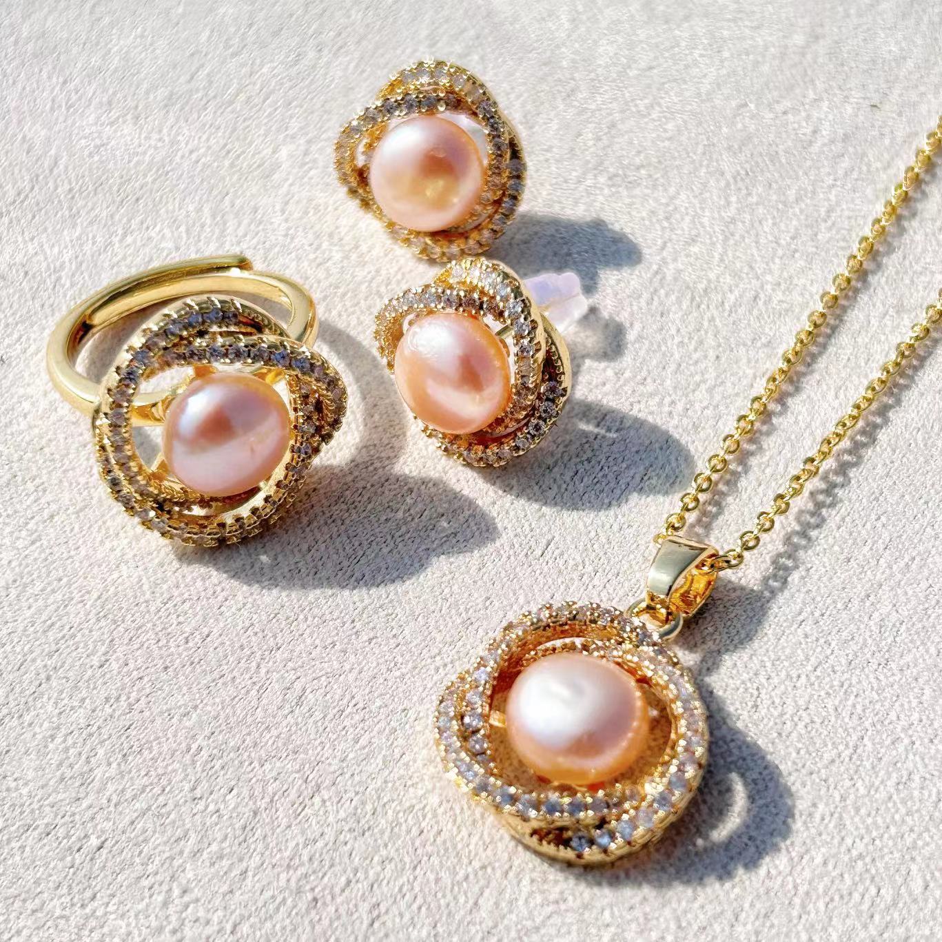 Genuine Freshwater Baroque Pearl Sunrise Set