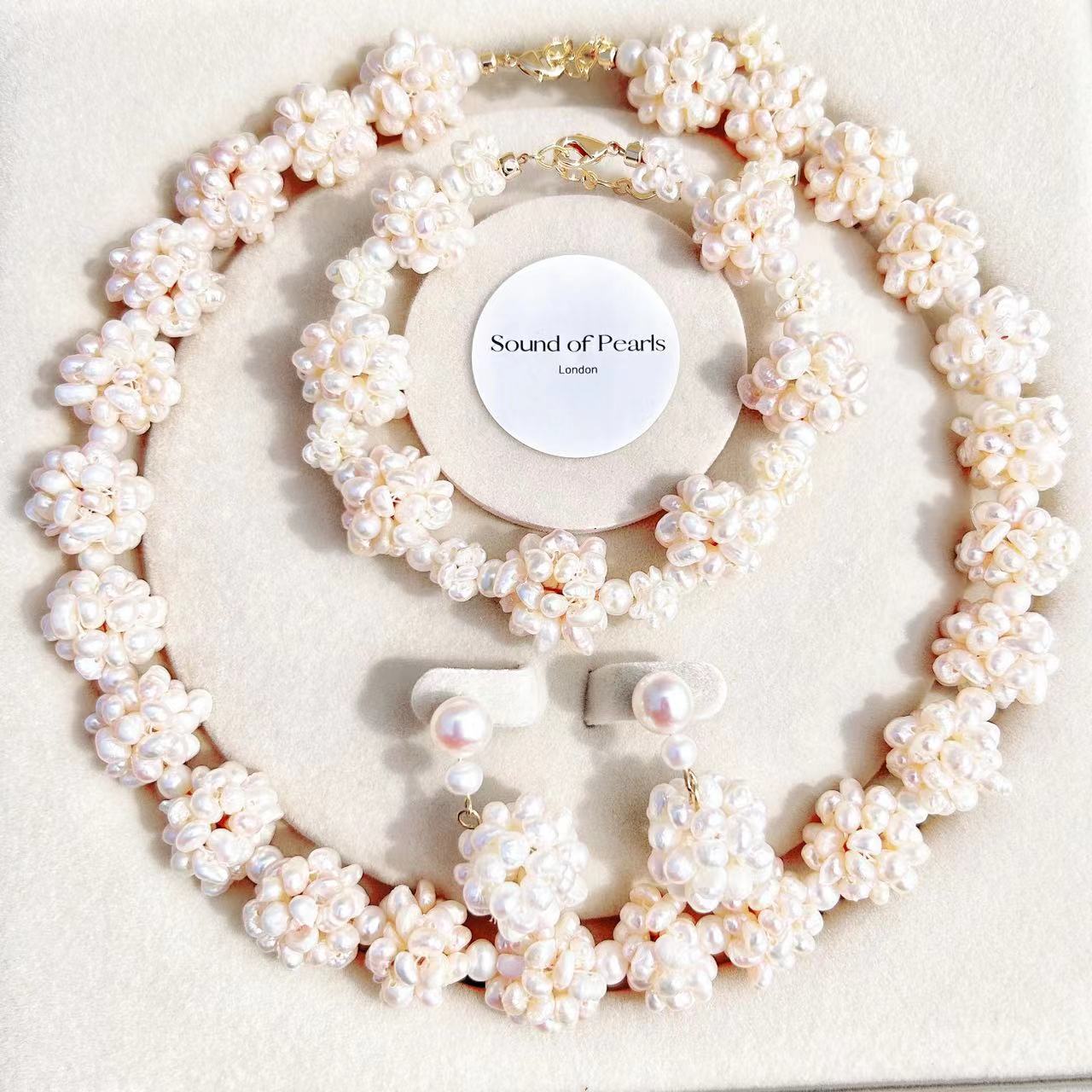 Genuine Freshwater Baroque Pearl Kew Garden Set