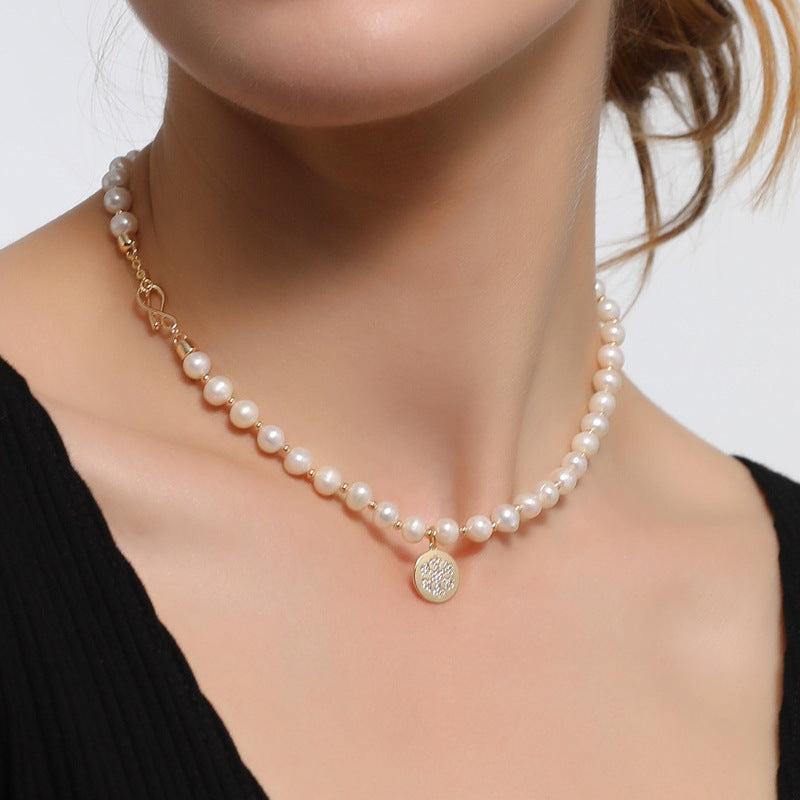 Genuine Freshwater Baroque Pearl Snowflake Necklace