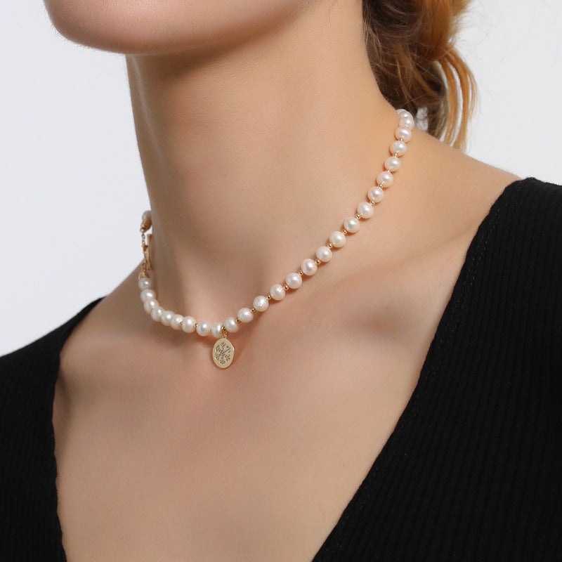 Genuine Freshwater Baroque Pearl Snowflake Necklace