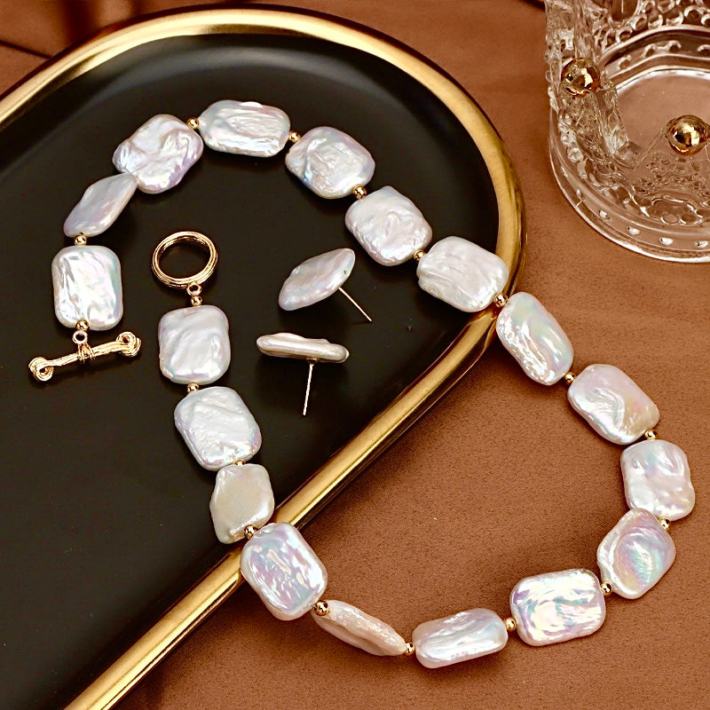 Genuine Freshwater Baroque Pearl Aurora Set