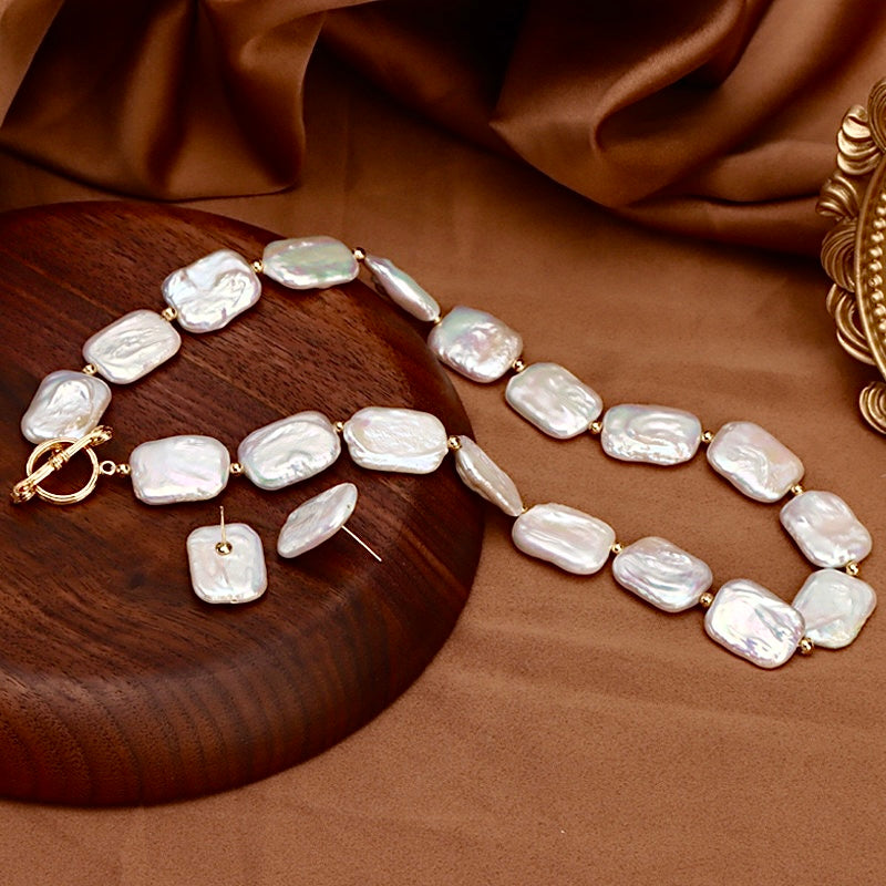 Genuine Freshwater Baroque Pearl Aurora Set