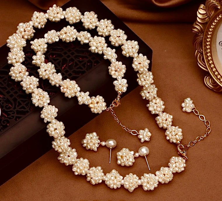 Genuine Freshwater Baroque Pearl Kew Garden Set