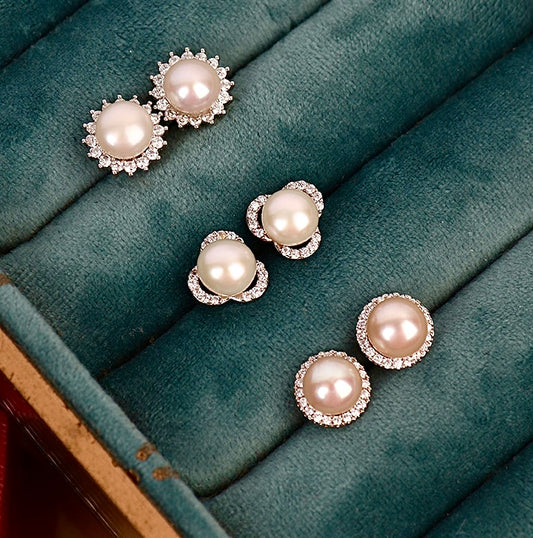 Genuine Freshwater Baroque Pearl Sun Earrings